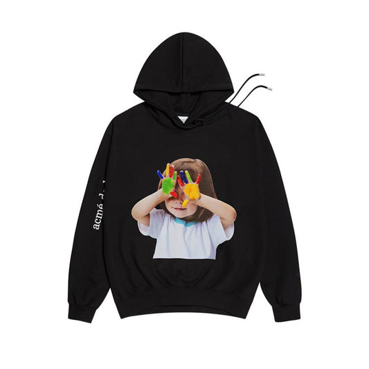 ADLV BABY FACE HOODIE BLACK COLORFUL HANDS