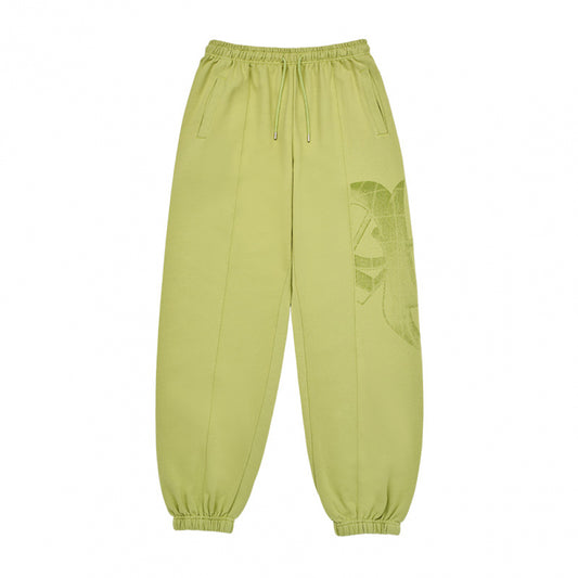 HALFTONE SYMBOL PRINTING PANTS LIME