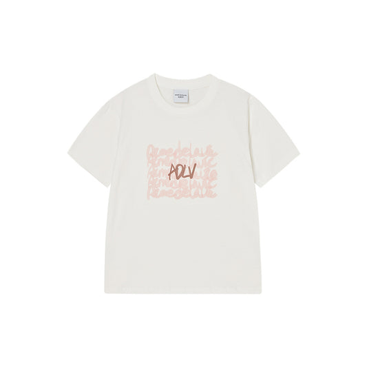 OIL PAINTING GRAPHIC WOMAN SHORT SLEEVE T-SHIRT CREAM