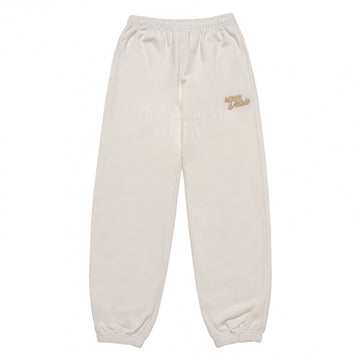 [acmé de la vie X HOSHI]  ROUND SCRIPT BOUCLE LOGO PANTS CREAM