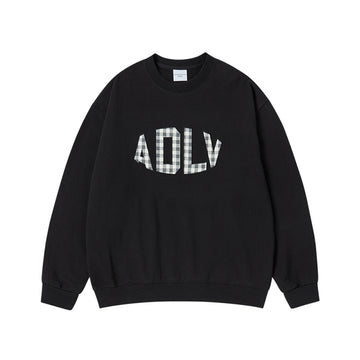 FABRIC APPLIQUE SWEATSHIRT BLACK
