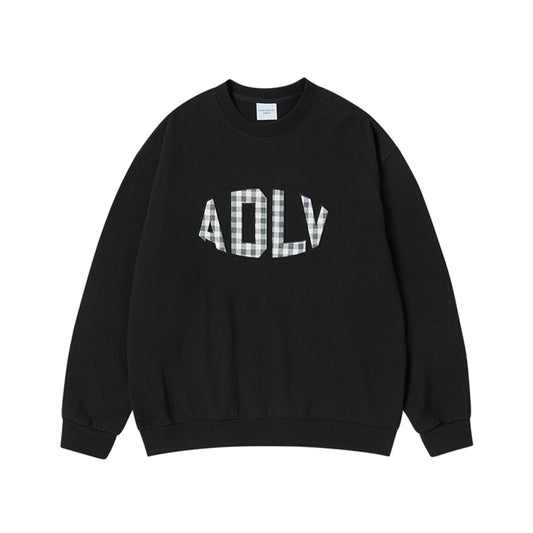 FABRIC APPLIQUE SWEATSHIRT BLACK