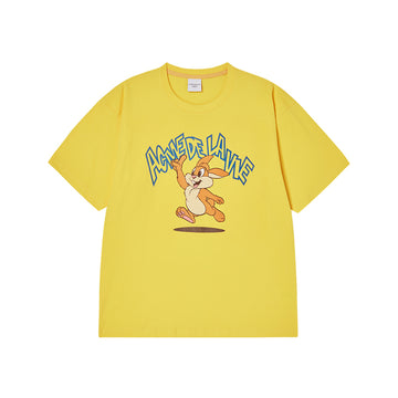 CARTOON CHINCHILLA SHORT SLEEVE T-SHIRT YELLOW