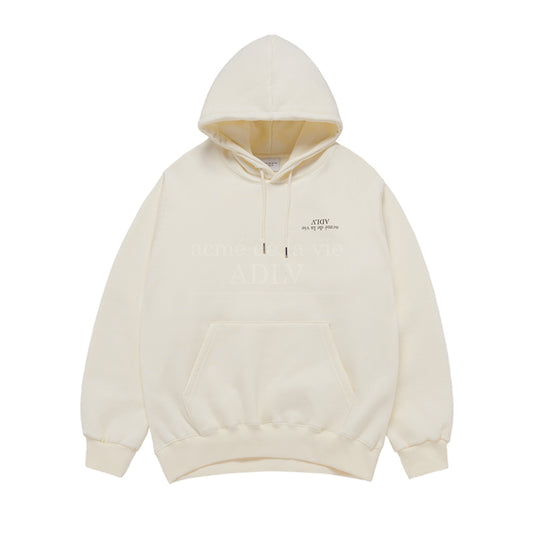 UPSIDE DOWN LOGO NAPPING ZURRY HOODIE IVORY
