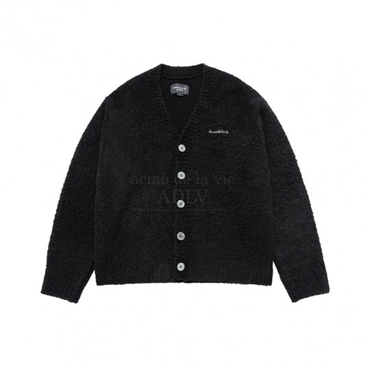 [acmé de la vie X HOSHI] V NECK BOUCLE CARDIGAN BLACK