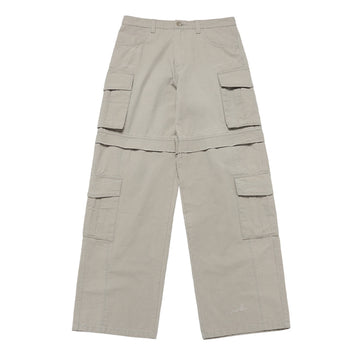 DAMAGE WASHED WIDE CARGO PANTS IVORY