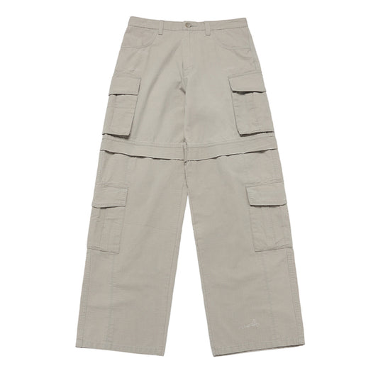 DAMAGE WASHED WIDE CARGO PANTS IVORY