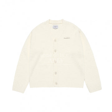 [acmé de la vie X HOSHI] V NECK BOUCLE CARDIGAN CREAM
