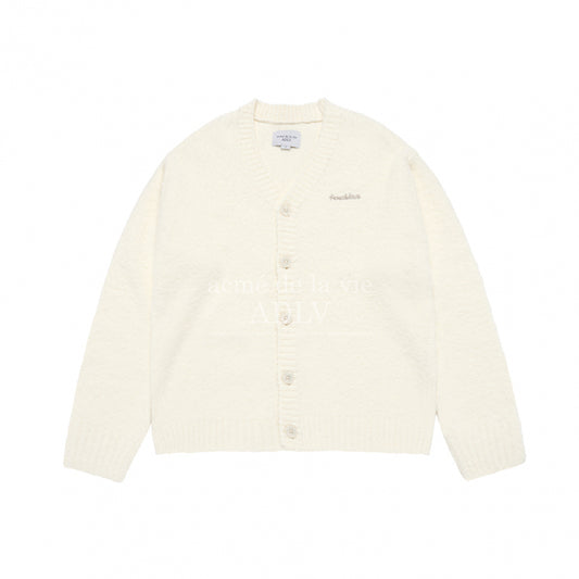 [acmé de la vie X HOSHI] V NECK BOUCLE CARDIGAN CREAM
