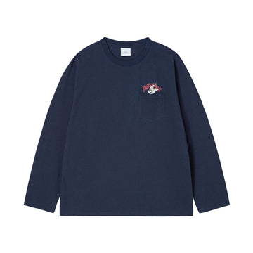 CARTOON CHINCHILLA LONG SLEEVE T-SHIRT DARK NAVY