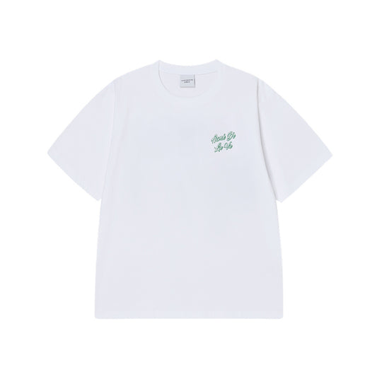 OUTLINE SCRIPT LOGO SHORT SLEEVE T-SHIRT WHITE