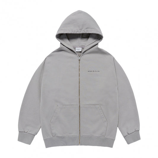 [acmé de la vie X HOSHI]  BASIC BIO WASHING HOODIE ZIP UP GREY