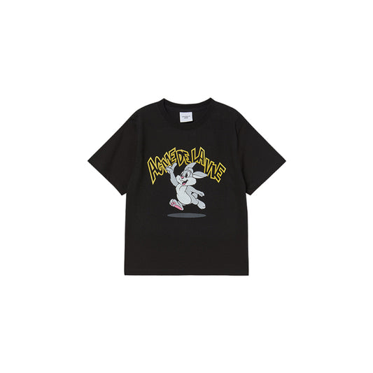 KIDS CARTOON CHINCHILLA SHORT SLEEVE T-SHIRT BLACK