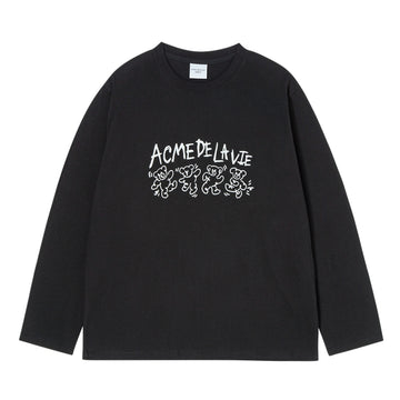 DANCING BEAR LONG SLEEVE T-SHIRT BLACK