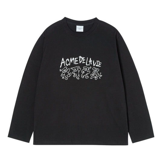 DANCING BEAR LONG SLEEVE T-SHIRT BLACK