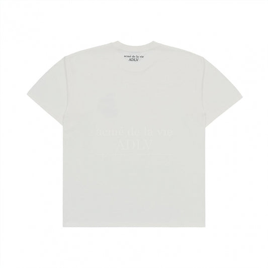 MINI BABY FACE CAT EARPLUG SHORT SLEEVE T-SHIRT CREAM