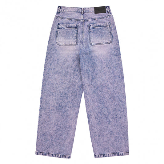 COLOR SPRAY DYE DENIM PANTS PURPLE