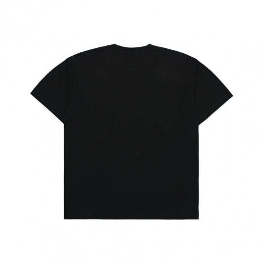 VARSITY LOGO EMBOSSING PRINTING SHORT SLEEVE T-SHIRT BLACK