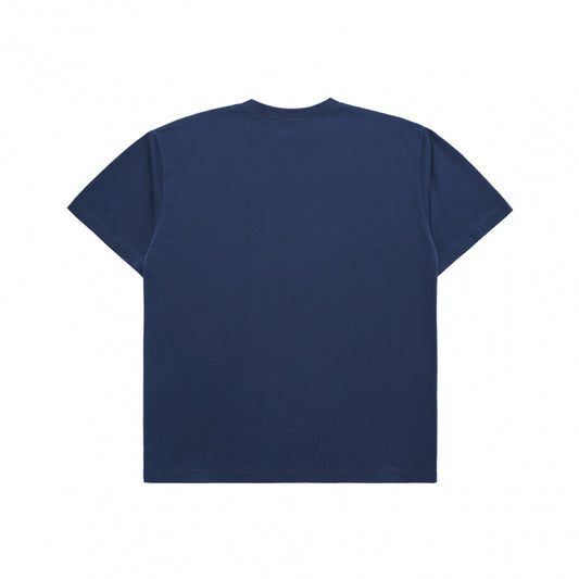 VARSITY LOGO EMBOSSING PRINTING SHORT SLEEVE T-SHIRT NAVY