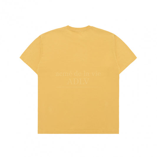 LAYER OLD SCHOOL PRINTING SHORT SLEEVE T-SHIRT YELLOW