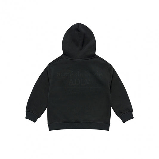 KIDS FUZZY RABBIT HOODIE BLACK