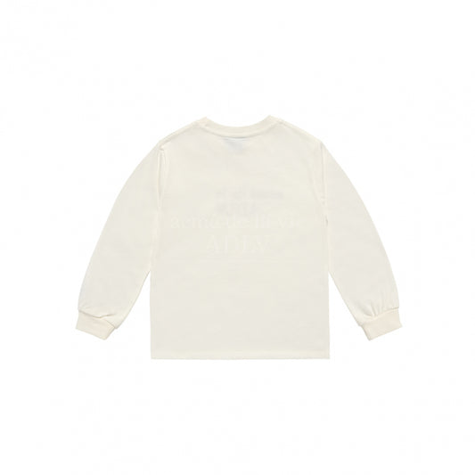 KIDS BASIC LOGO LONG SLEEVE T-SHIRT CREAM