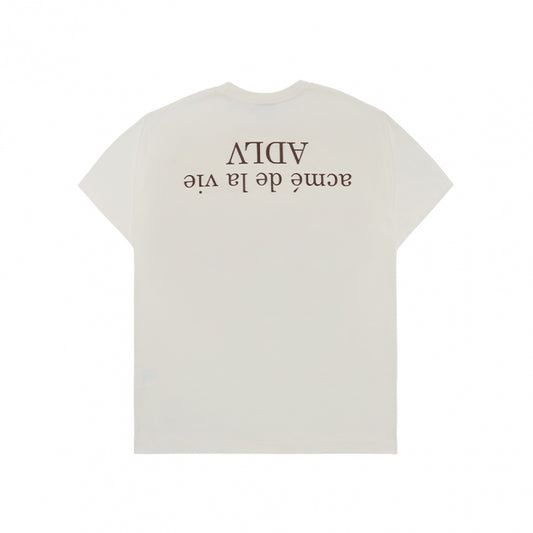 [acmé de la vie X HOSHI]   UPSIDE DOWN BASIC LOGO SHORT SLEEVE T-SHIRT CREAM