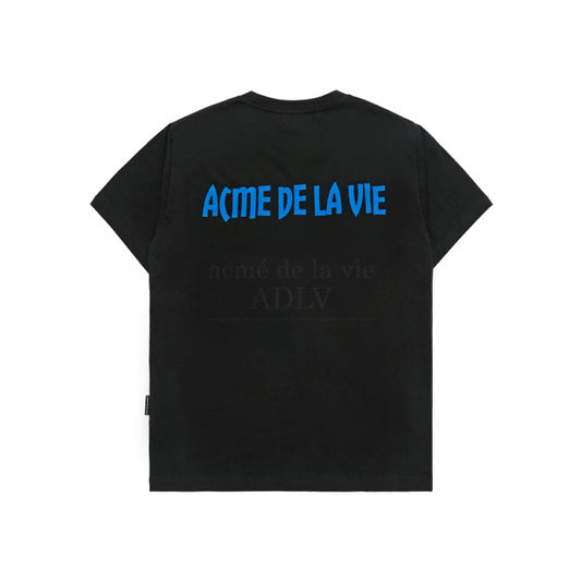 FINGER-POINTING LETTERING BABY FACE SHORT SLEEVE T-SHIRT BLACK