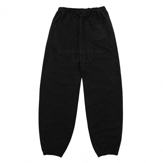 [acmé de la vie X HOSHI]  ROUND SCRIPT BOUCLE LOGO PANTS BLACK