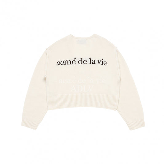 [acmé de la vie X HOSHI] BASIC LOGO CROP CARDIGAN IVORY