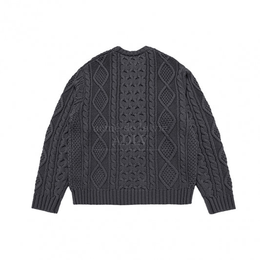 [acmé de la vie X HOSHI] LOW GAUGE CABLE KNIT CHARCOAL