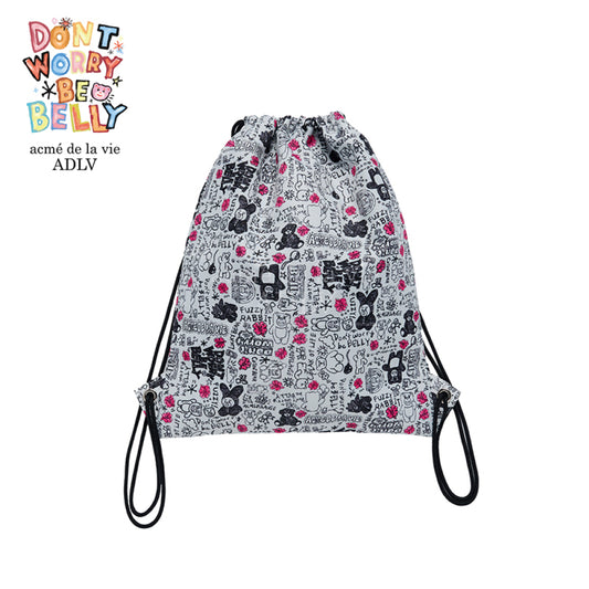 acmé de la vie X BELLYGOM RABBIT BELLY ALLOVER GYM SACK WHITE