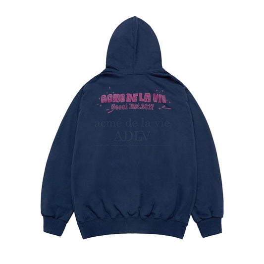 HAND SKETCH BEAR HOODIE NAVY