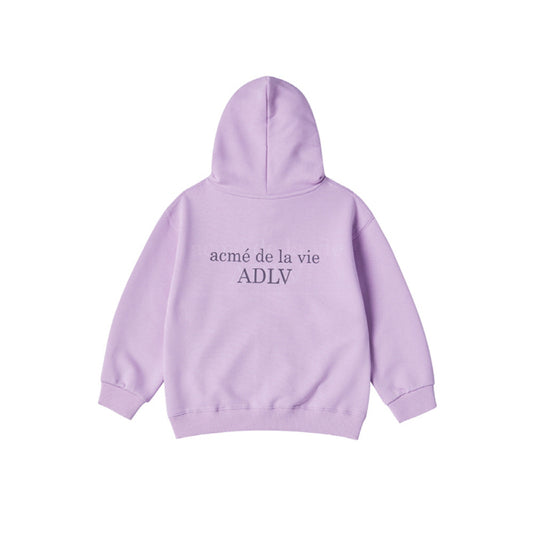 KIDS BASIC LOGO HOODIE ZIP UP-LIGHT PURPLE