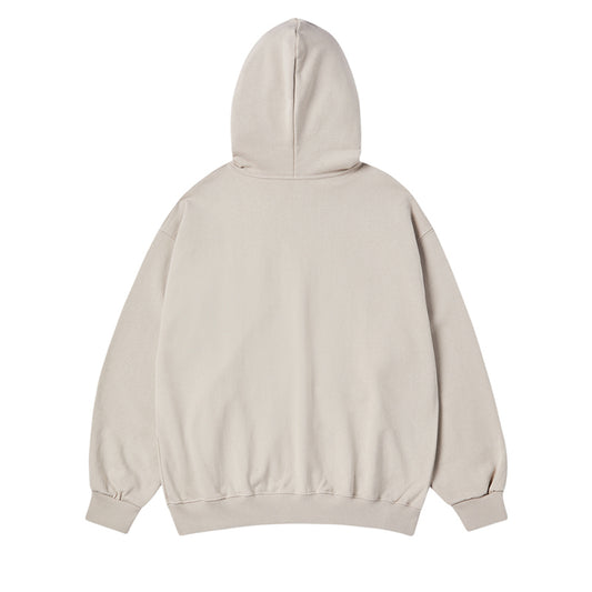 [acmé de la vie X HOSHI] BOX BASIC LOGO HOOD ZIP UP ESSENTIAL BEIGE