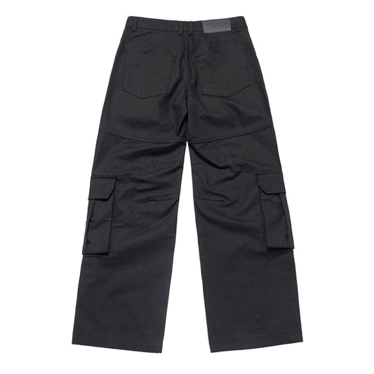 FRONT POCKET WIDE CARGO PANTS BEIGE