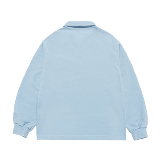WASHING EMBO RUGBY SWEATSHIRT SKYBLUE