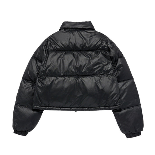 BASIC LOGO OVERSIZE SHORT CROP DUCK DOWN JACKET BLACK