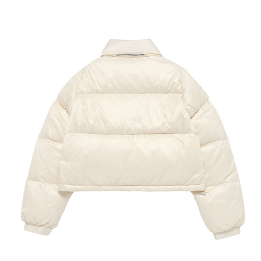 BASIC LOGO OVERSIZE SHORT CROP DUCK DOWN JACKET IVORY