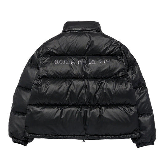 BASIC LOGO OVERSIZE SHORT DUCK DOWN JACKET BLACK