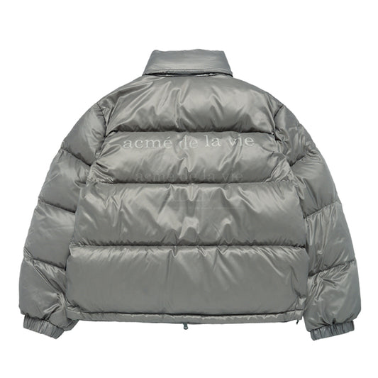 BASIC LOGO OVERSIZE SHORT DUCK DOWN JACKET KHAKI BEIGE