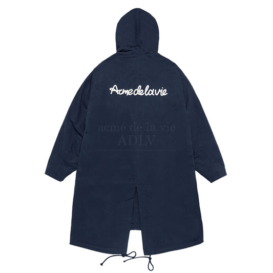 SCRIPT LOGO PRINTING FISHTAIL JACKET NAVY