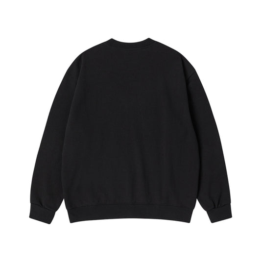 FABRIC APPLIQUE SWEATSHIRT BLACK