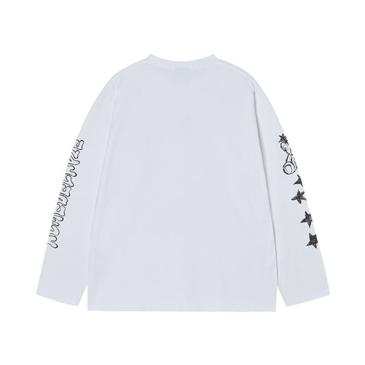 DROP STAR BEAR LONG SLEEVE T-SHIRT WHITE