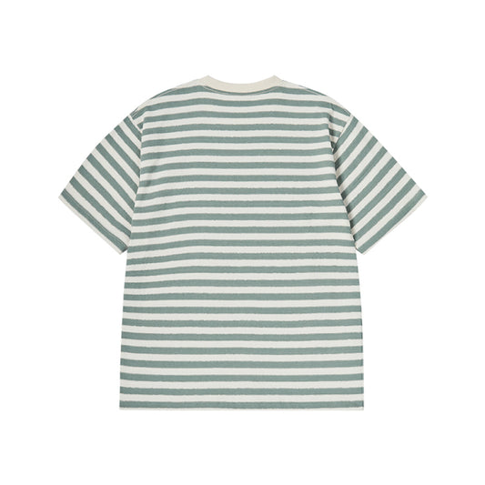 STRIPE LOGO PRINT SHORT SLEEVE T-SHIRT GREEN