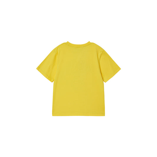 KIDS CARTOON CHINCHILLA SHORT SLEEVE T-SHIRT YELLOW