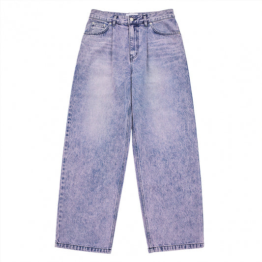COLOR SPRAY DYE DENIM PANTS PURPLE