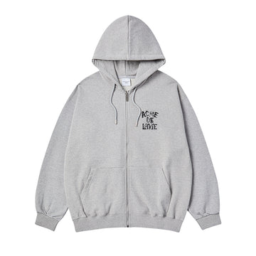 [acmé de la vie X HOSHI] INK STAMP LOGO HOOD ZIP UP MELANGE