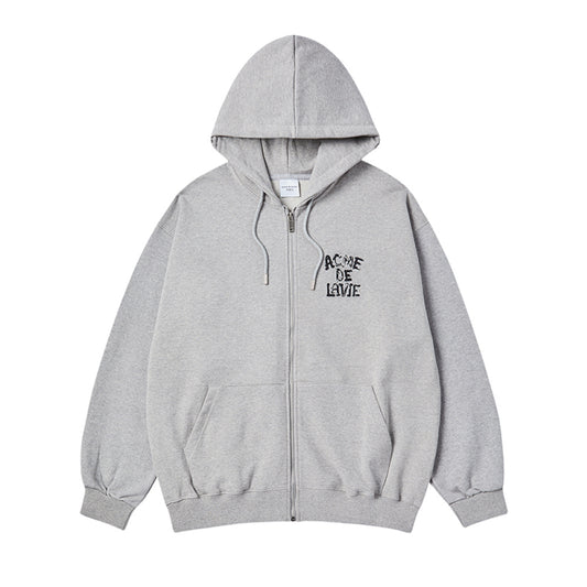 [acmé de la vie X HOSHI] INK STAMP LOGO HOOD ZIP UP MELANGE