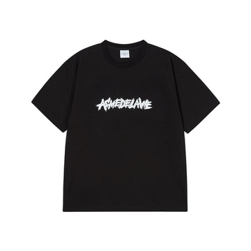 ROUGH PAINTING LOGO SHORT SLEEVE T-SHIRT BLACK